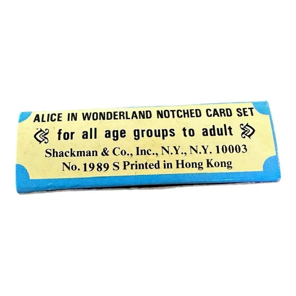 1989 ALICE IN WONDERLAND NOTCHED CARD Construction Set Build A House of Cards!